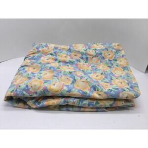Vintage Discontinued Croscill Fiesta Twin Fitted Sheet Orange Flowers